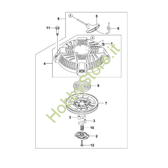Picture of L - Coperchio ventilatore con dispositivo avviamento FJ180V-AM93
